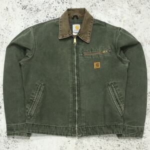 Vintage Carhartt J97 MOS Green Detroit Jacket Size Small